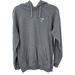 Gymshark Grey Hoodie Sweatshirt Womens M Cotton Blend Pullover Hooded Activewear
